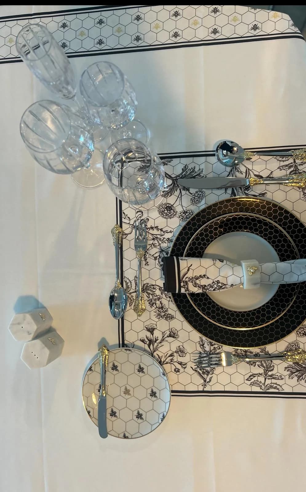 A place setting prepared for a dining etiquette lesson
