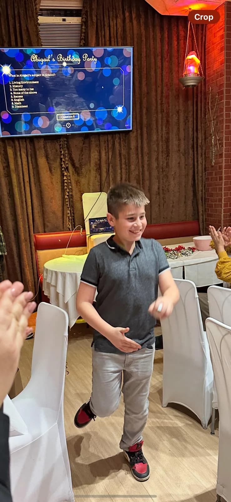 A student demonstrates an activity for the group